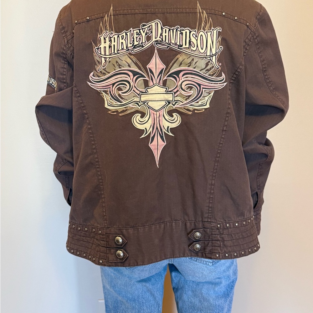 Harley Davidson Jacket With Coordinated Hoodie Ve… - image 4